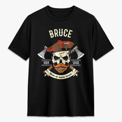 Bruce Modern Tartan Crest 2D T-shirt - Alba Skull Style