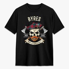 Byres Tartan Crest 2D T-shirt - Alba Skull Style