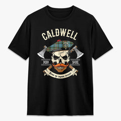 Caldwell Tartan Crest 2D T-shirt - Alba Skull Style