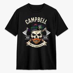 Campbell of Cawdor Modern Tartan Crest 2D T-shirt - Alba Skull Style