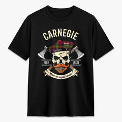 Carnegie Modern Tartan Crest 2D T-shirt - Alba Skull Style