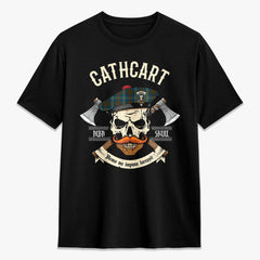 Cathcart Tartan Crest 2D T-shirt - Alba Skull Style