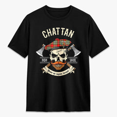 Chattan Tartan Crest 2D T-shirt - Alba Skull Style