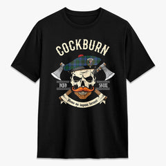 Cockburn Ancient Tartan Crest 2D T-shirt - Alba Skull Style