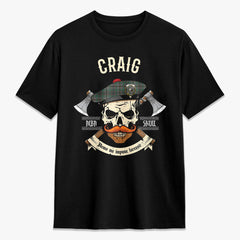 Craig Tartan Crest 2D T-shirt - Alba Skull Style