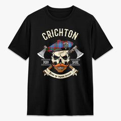 Crichton Tartan Crest 2D T-shirt - Alba Skull Style