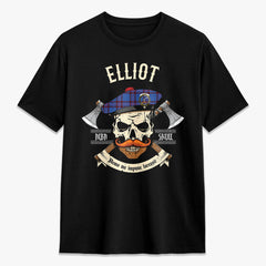 Elliot Modern Tartan Crest 2D T-shirt - Alba Skull Style