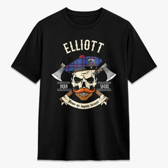 Elliott Modern Tartan Crest 2D T-shirt - Alba Skull Style