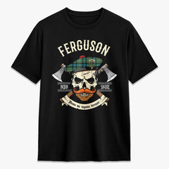 Ferguson Ancient Tartan Crest 2D T-shirt - Alba Skull Style