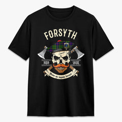 Forsyth Modern Tartan Crest 2D T-shirt - Alba Skull Style