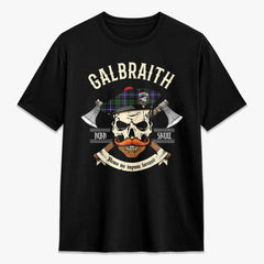 Galbraith Modern Tartan Crest 2D T-shirt - Alba Skull Style