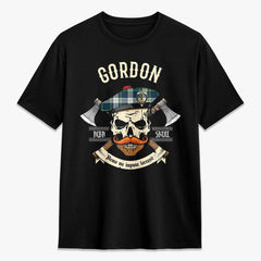 Gordon Dress Ancient Tartan Crest 2D T-shirt - Alba Skull Style