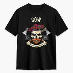 Gow (of Skeoch) Tartan Crest 2D T-shirt - Alba Skull Style