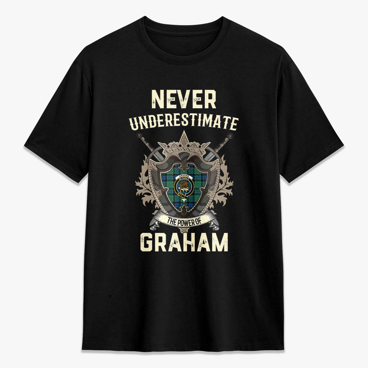 Graham of Menteith Ancient Tartan Crest 2D T-shirt - Never Underestimate Style