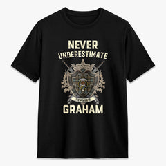 Graham of Menteith Weathered Tartan Crest 2D T-shirt - Never Underestimate Style