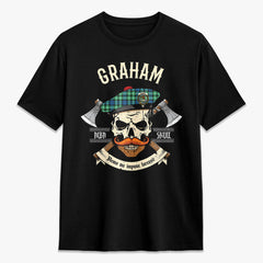 Graham of Montrose Ancient Tartan Crest 2D T-shirt - Alba Skull Style