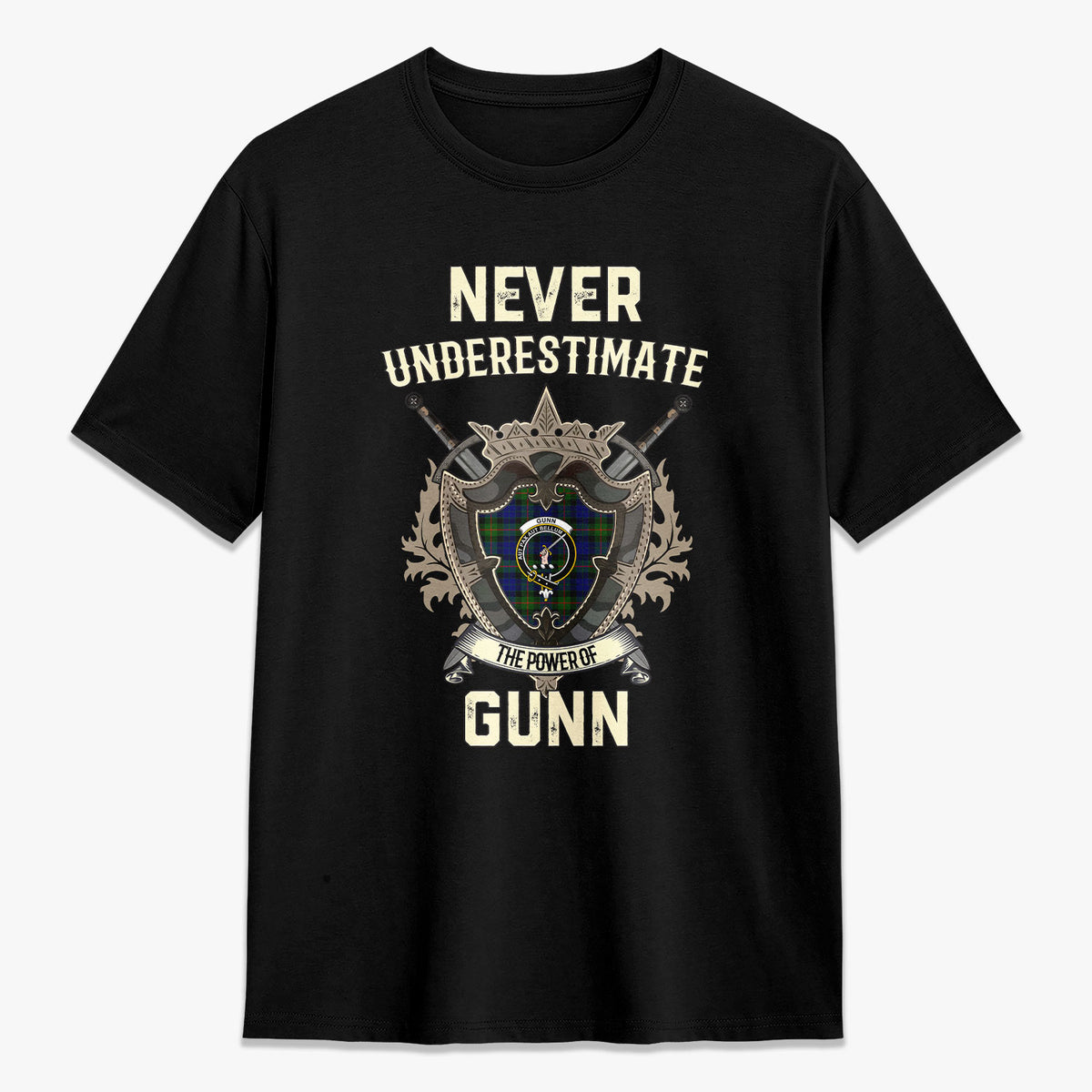 Gunn Modern Tartan Crest 2D T-shirt - Never Underestimate Style
