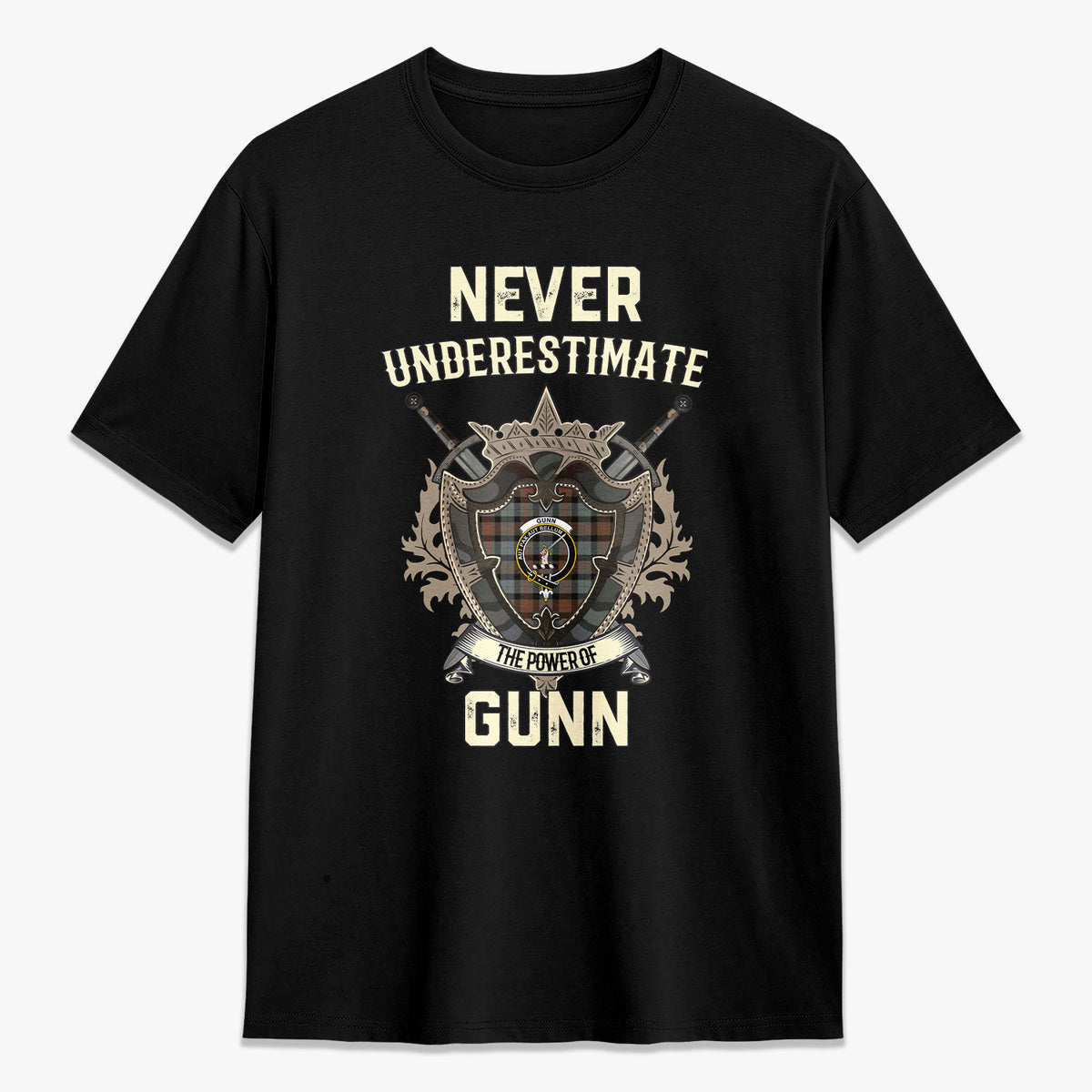 Gunn Weathered Tartan Crest 2D T-shirt - Never Underestimate Style