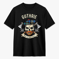 Guthrie Ancient Tartan Crest 2D T-shirt - Alba Skull Style