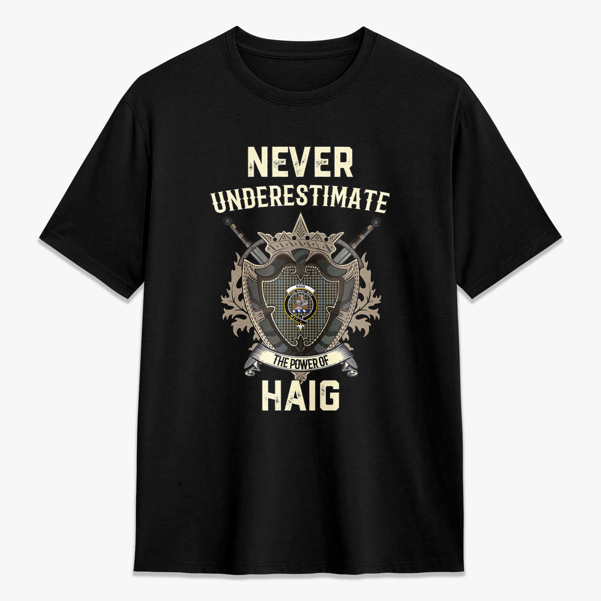 Haig Check Tartan Crest 2D T-shirt - Never Underestimate Style