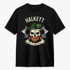 Halkett Tartan Crest 2D T-shirt - Alba Skull Style