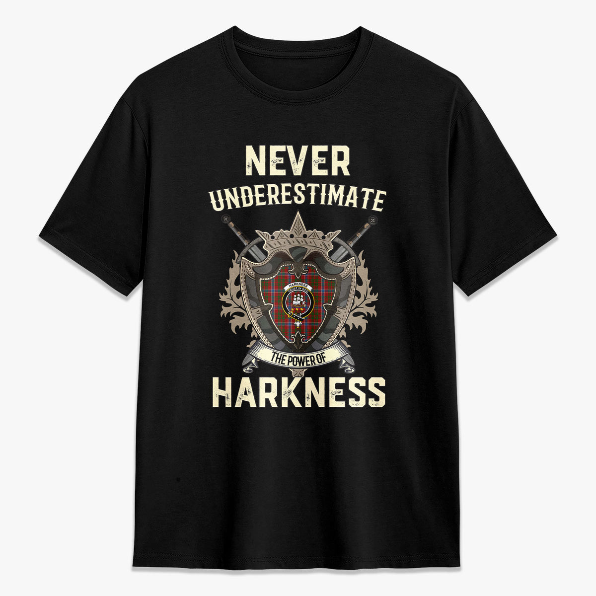 Harkness Dress Tartan Crest 2D T-shirt - Never Underestimate Style