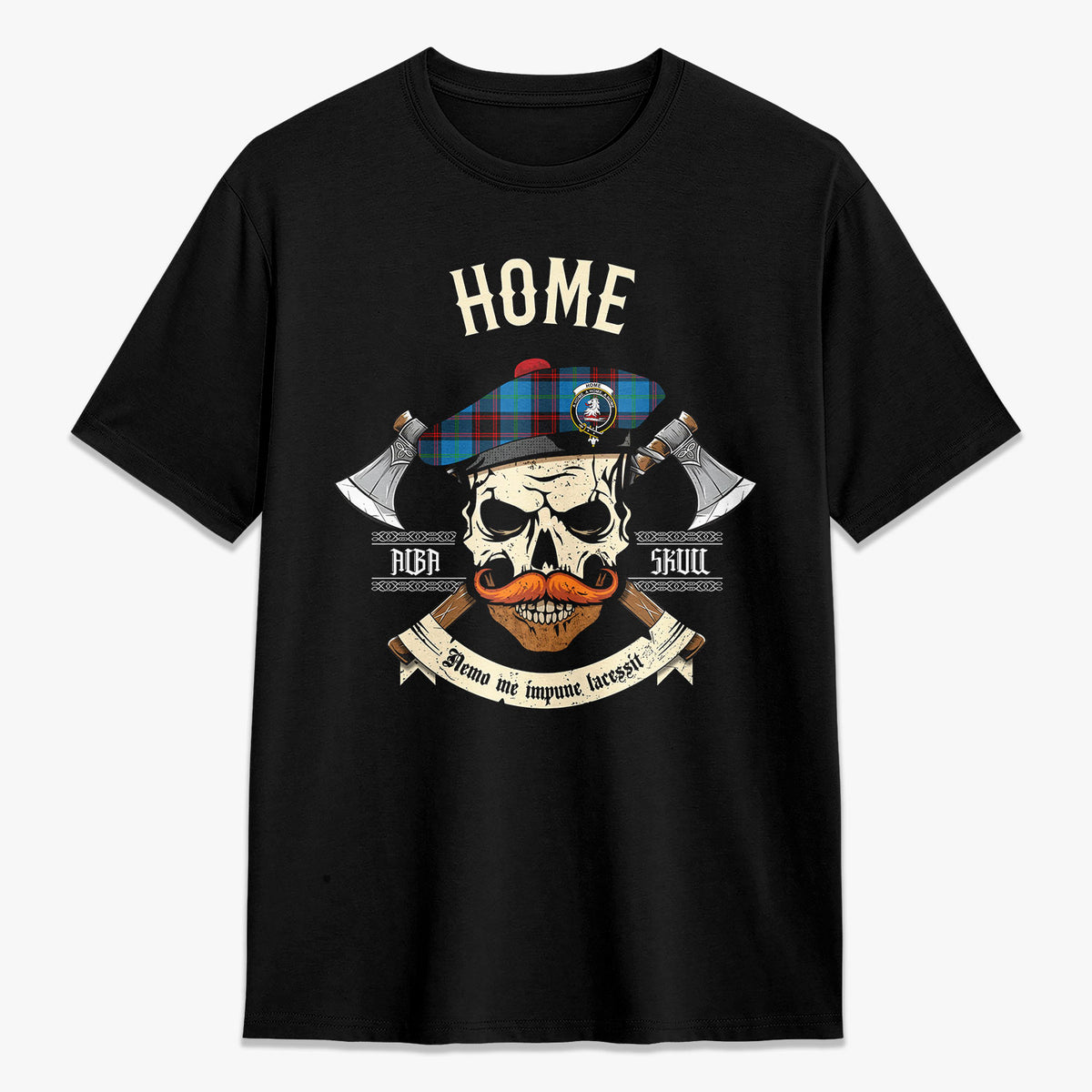 Home Ancient Tartan Crest 2D T-shirt - Alba Skull Style