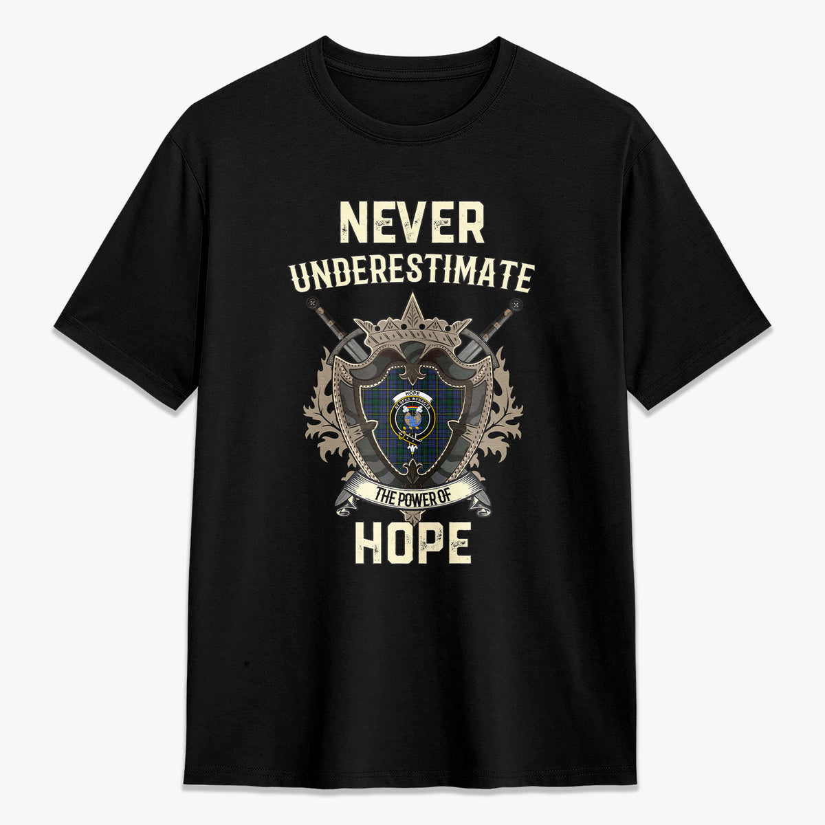Hope Tartan Crest 2D T-shirt - Never Underestimate Style
