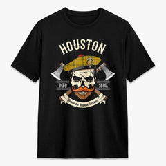 Houston Tartan Crest 2D T-shirt - Alba Skull Style