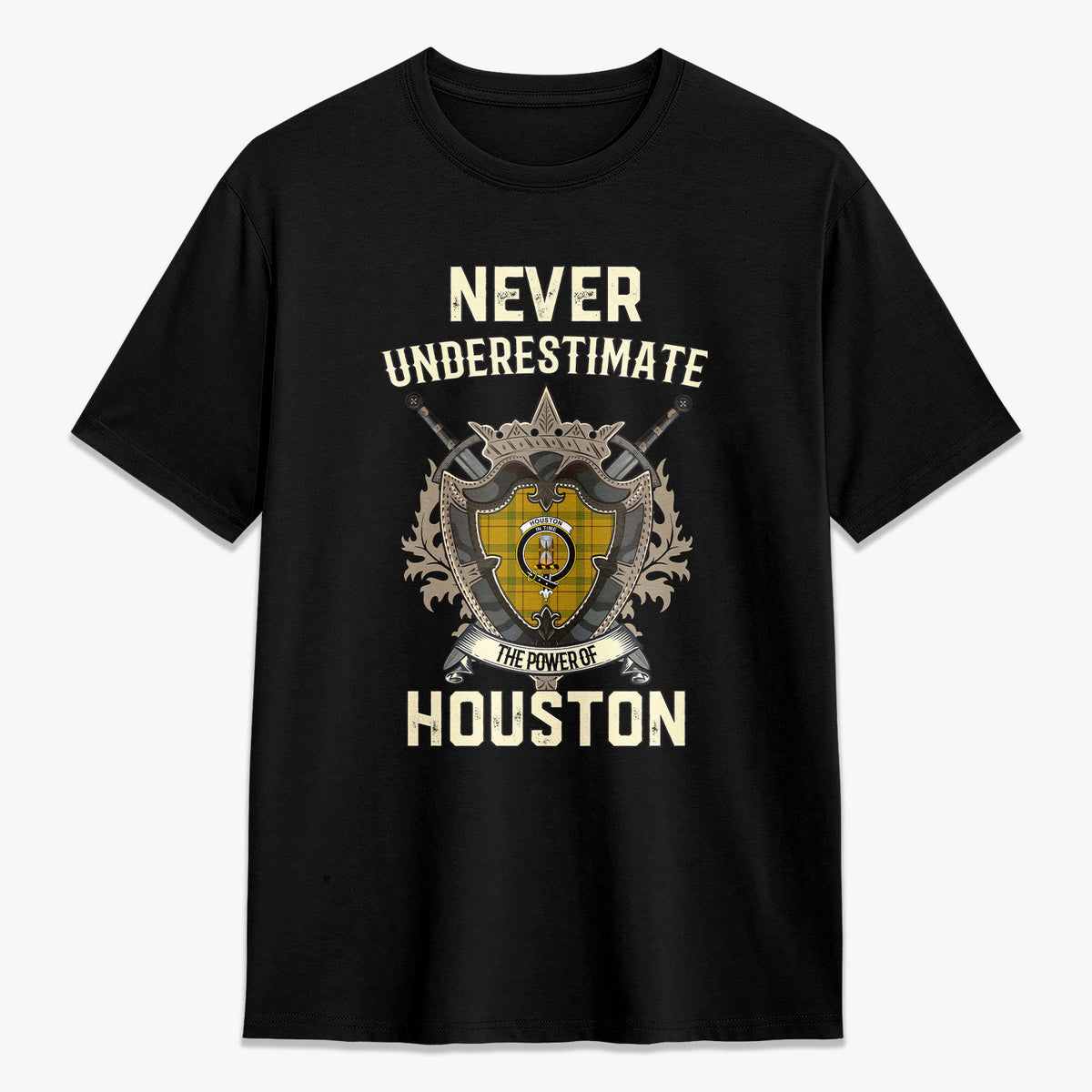 Houston Tartan Crest 2D T-shirt - Never Underestimate Style