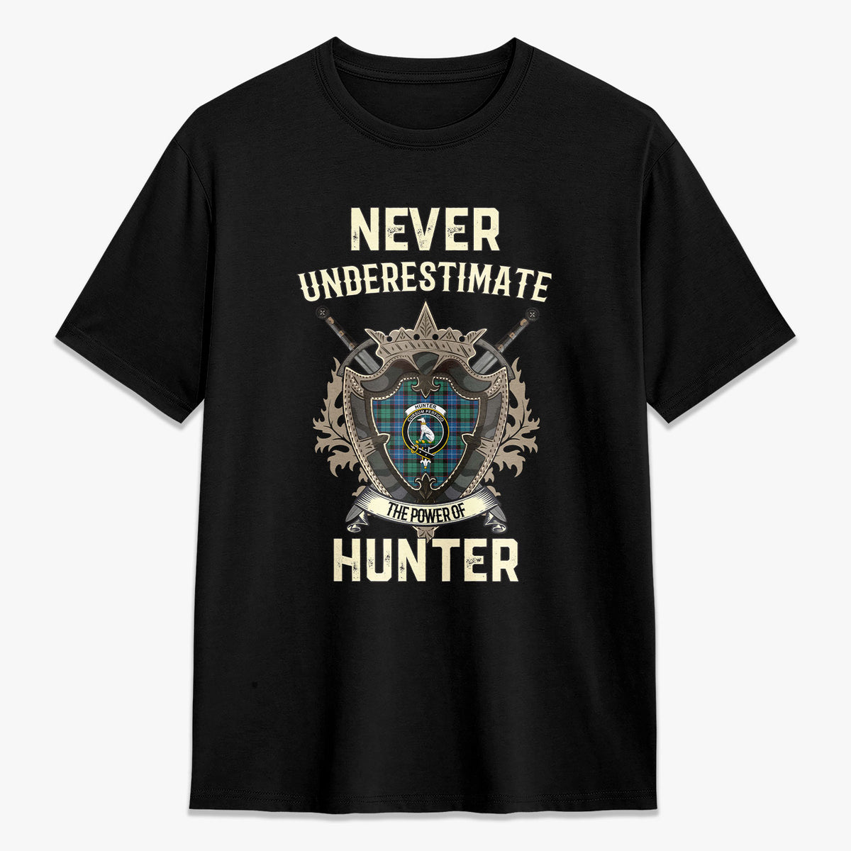 Hunter Ancient Tartan Crest 2D T-shirt - Never Underestimate Style