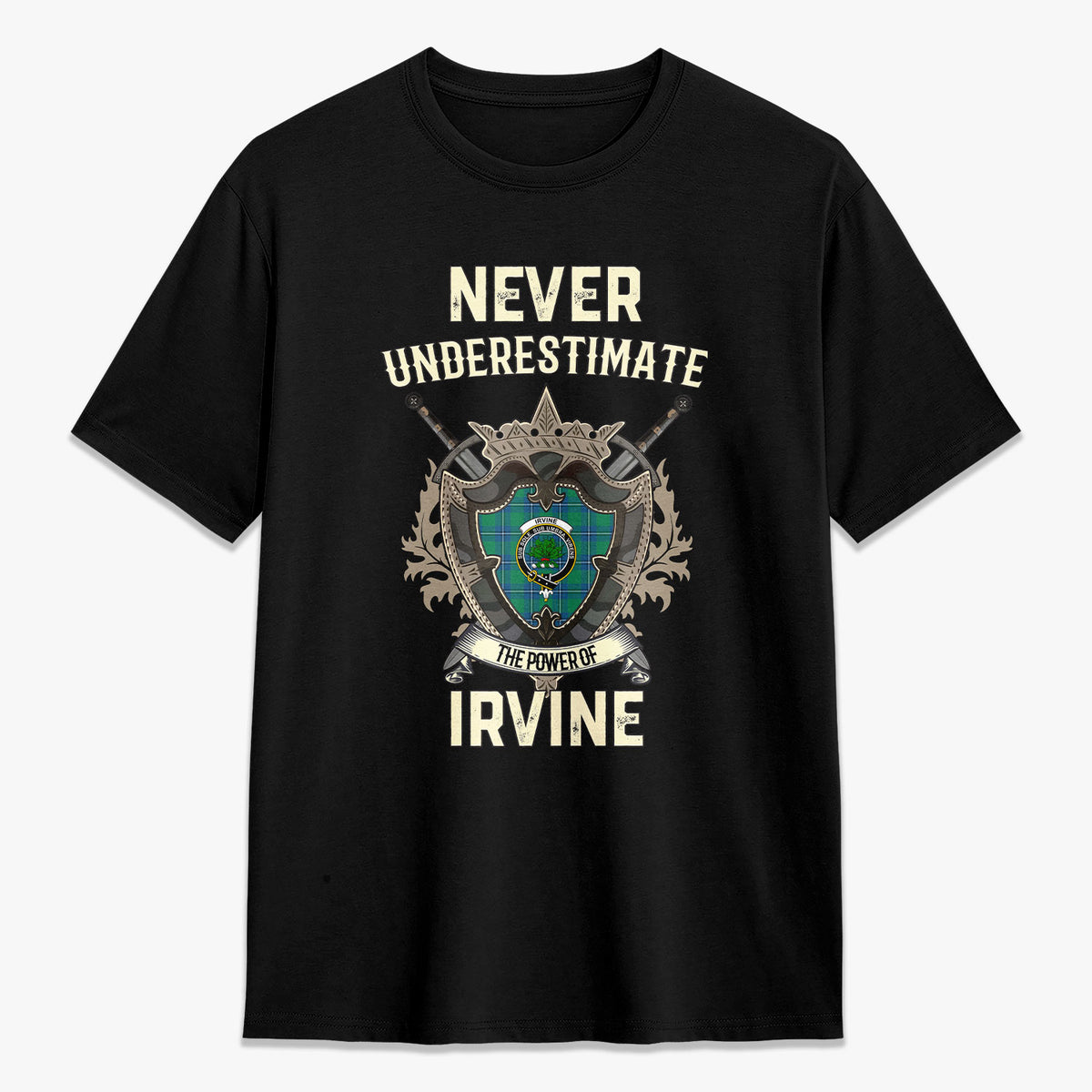 Irvine Ancient Tartan Crest 2D T-shirt - Never Underestimate Style