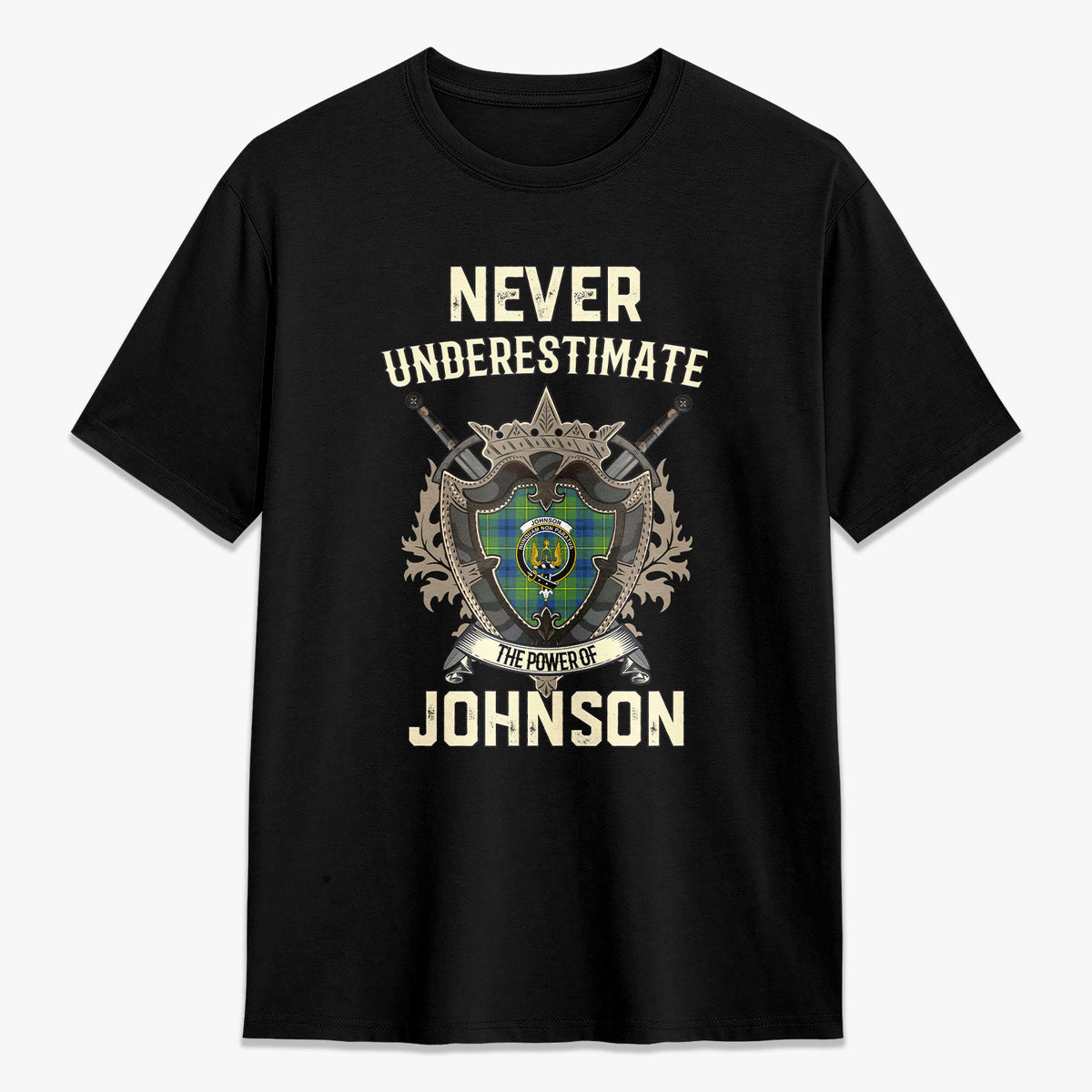 Johnson Ancient Tartan Crest 2D T-shirt - Never Underestimate Style