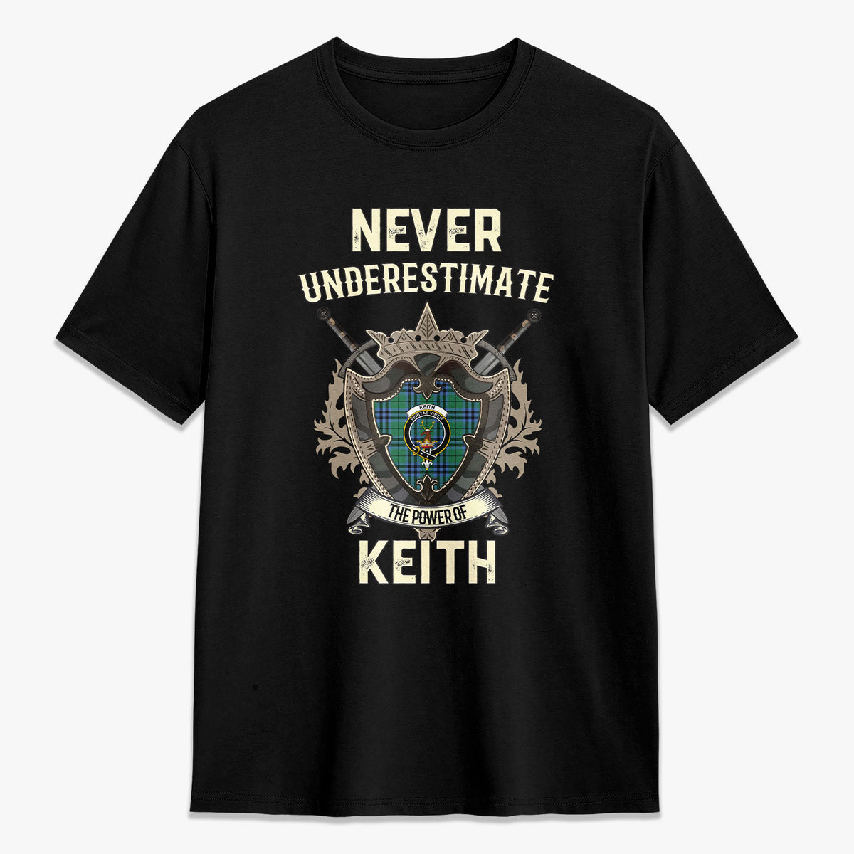 Keith Ancient Tartan Crest 2D T-shirt - Never Underestimate Style
