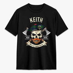 Keith Modern Tartan Crest 2D T-shirt - Alba Skull Style