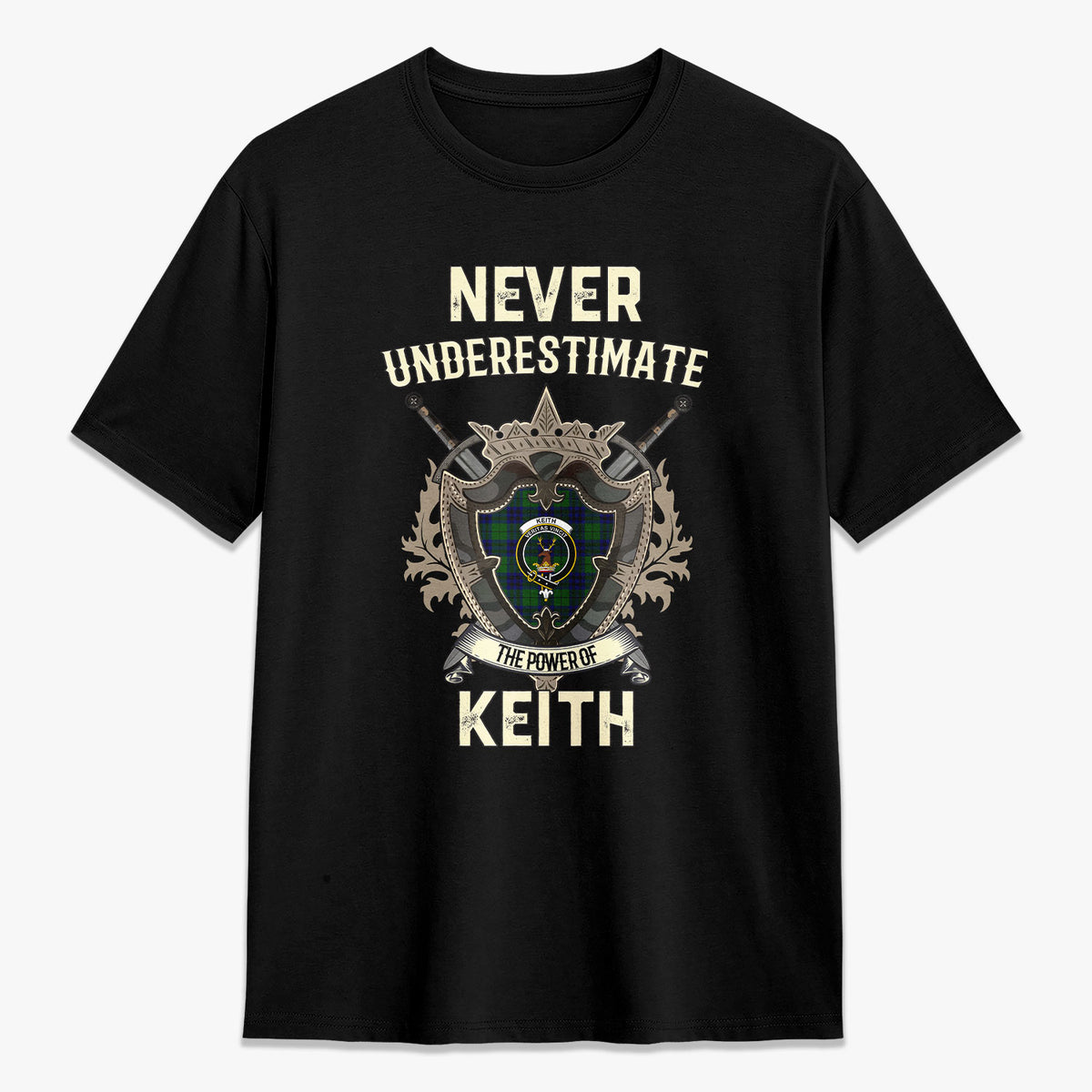 Keith Modern Tartan Crest 2D T-shirt - Never Underestimate Style