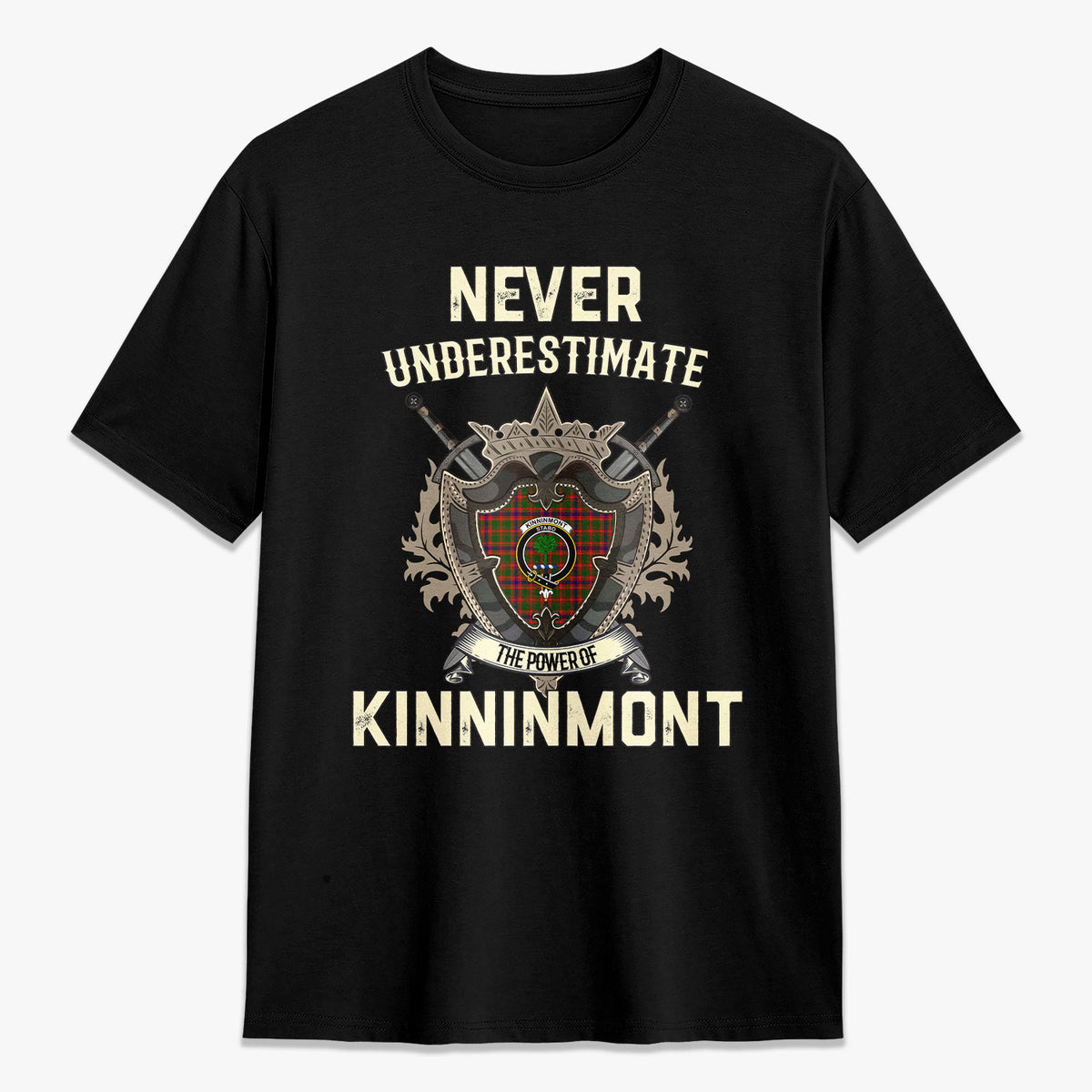 Kinninmont Tartan Crest 2D T-shirt - Never Underestimate Style