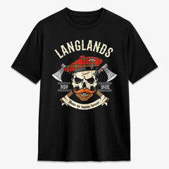 Langlands Tartan Crest 2D T-shirt - Alba Skull Style