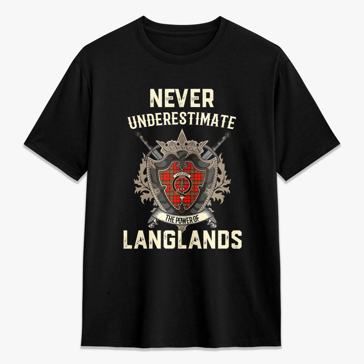 Langlands Tartan Crest 2D T-shirt - Never Underestimate Style