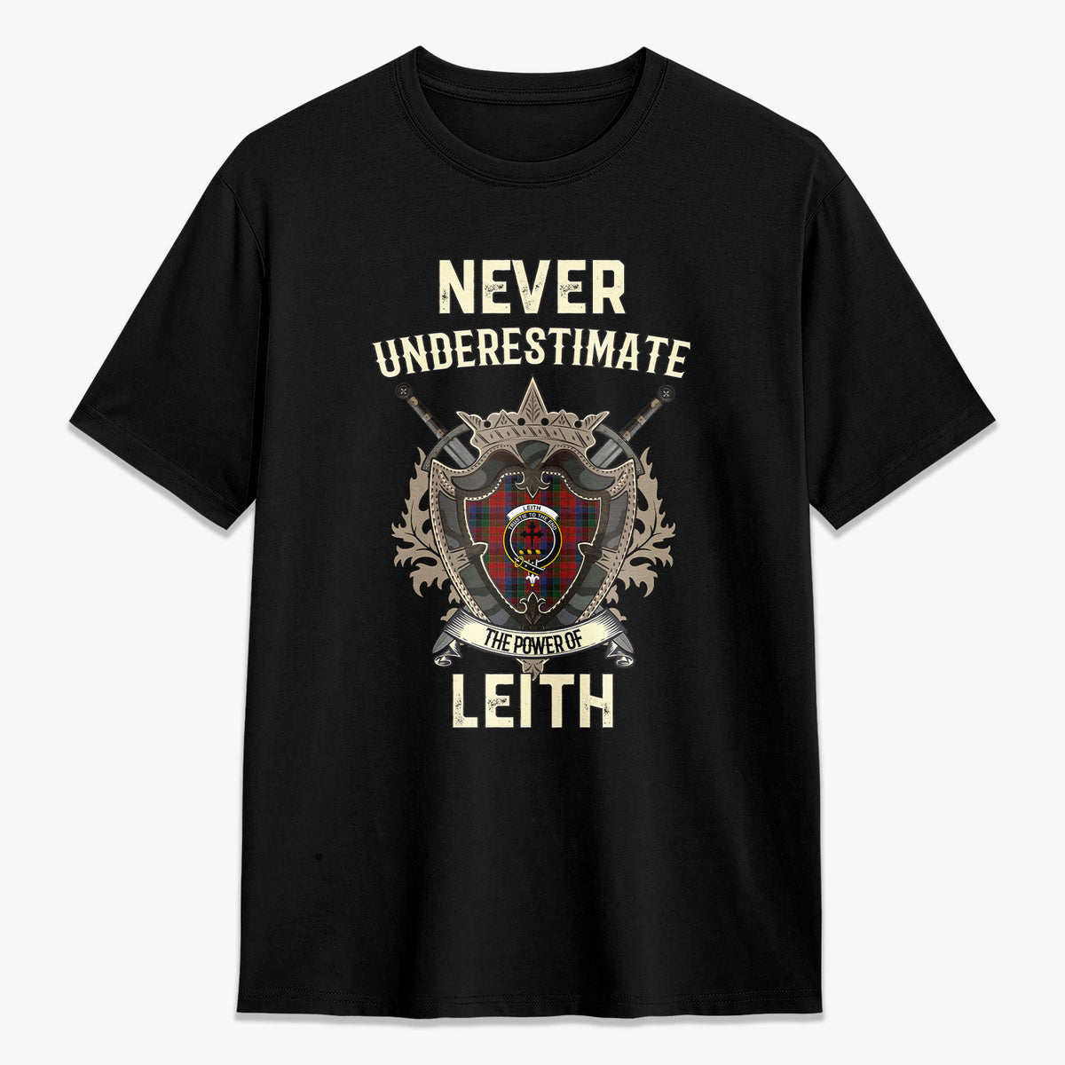 Leith Tartan Crest 2D T-shirt - Never Underestimate Style