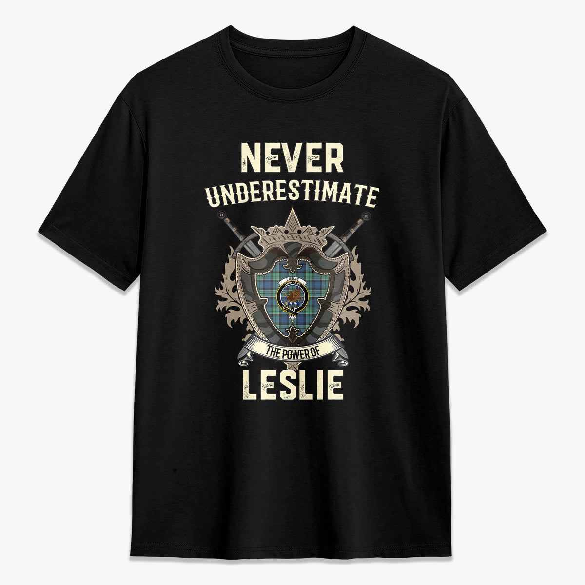 Leslie Hunting Ancient Tartan Crest 2D T-shirt - Never Underestimate Style