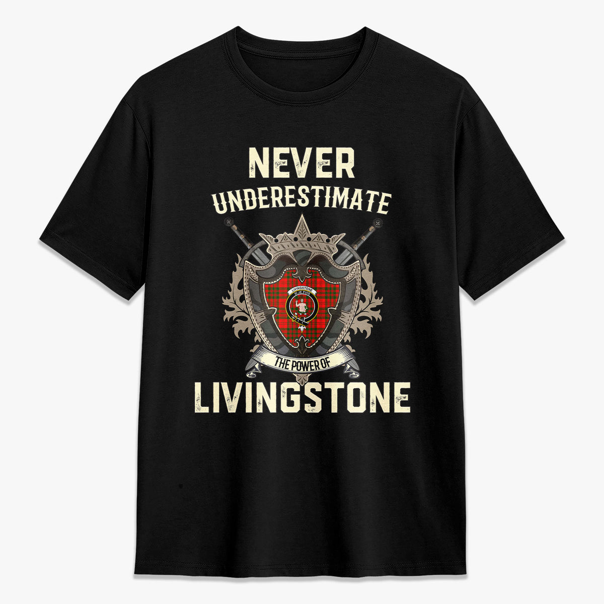 Livingstone Tartan Crest 2D T-shirt - Never Underestimate Style