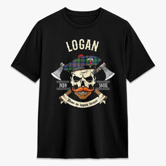 Logan Ancient Tartan Crest 2D T-shirt - Alba Skull Style