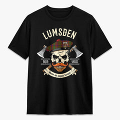 Lumsden Tartan Crest 2D T-shirt - Alba Skull Style