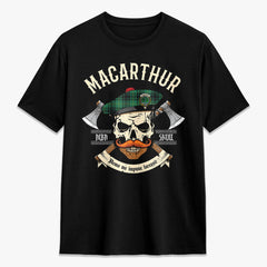 MacArthur Ancient Tartan Crest 2D T-shirt - Alba Skull Style