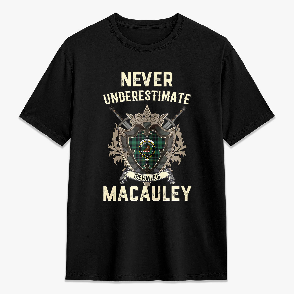 MacAuley Hunting Ancient Tartan Crest 2D T-shirt - Never Underestimate Style