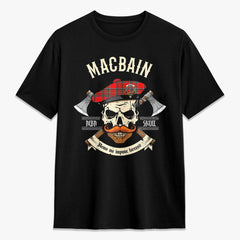 MacBain Tartan Crest 2D T-shirt - Alba Skull Style