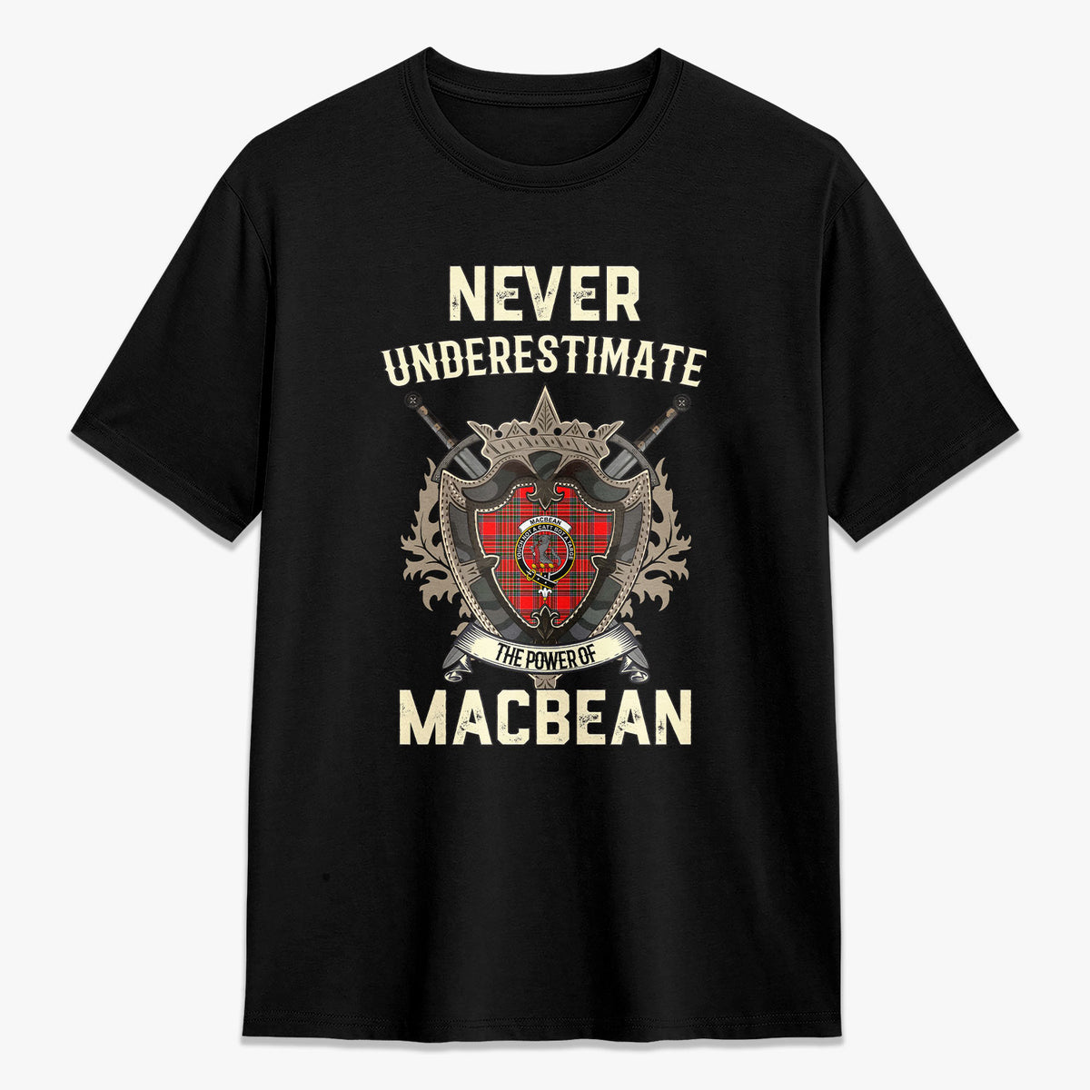 MacBean Tartan Crest 2D T-shirt - Never Underestimate Style