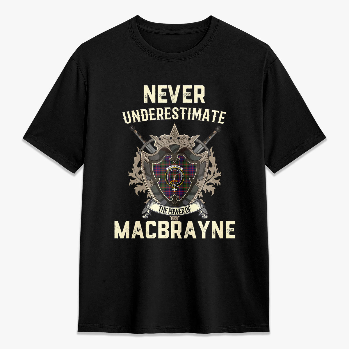 MacBrayne Tartan Crest 2D T-shirt - Never Underestimate Style