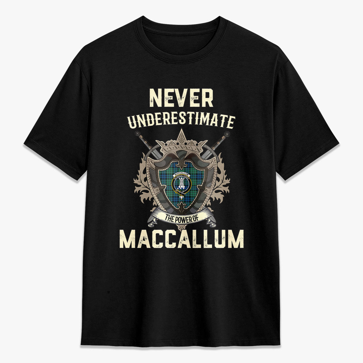 MacCallum Ancient Tartan Crest 2D T-shirt - Never Underestimate Style